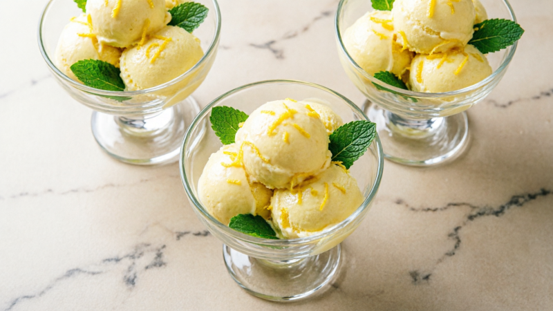 Easy Three Ingredients Lemon Sorbet